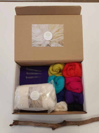 Startpakket naaldvilten voor droog vilten / naaldvilten / prikvilten - Bright, heldere kleuren