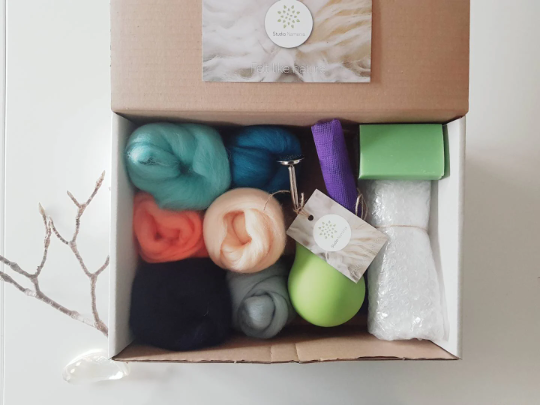 Startpakket natvilten – maak je eigen vilt! Ocean - strandkleuren