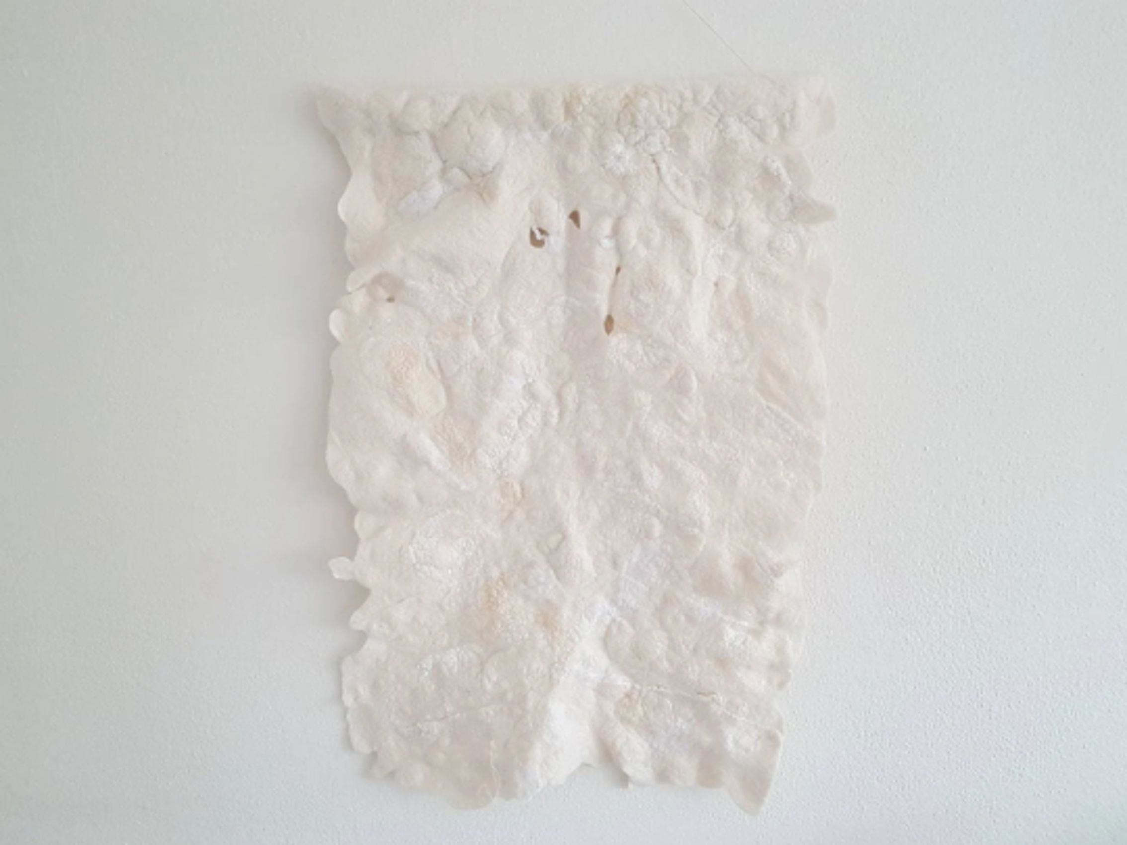 Kunstwerk /wandkleed van wol en zijde 'Structured' 60 x 86 cm - Afbeelding 3