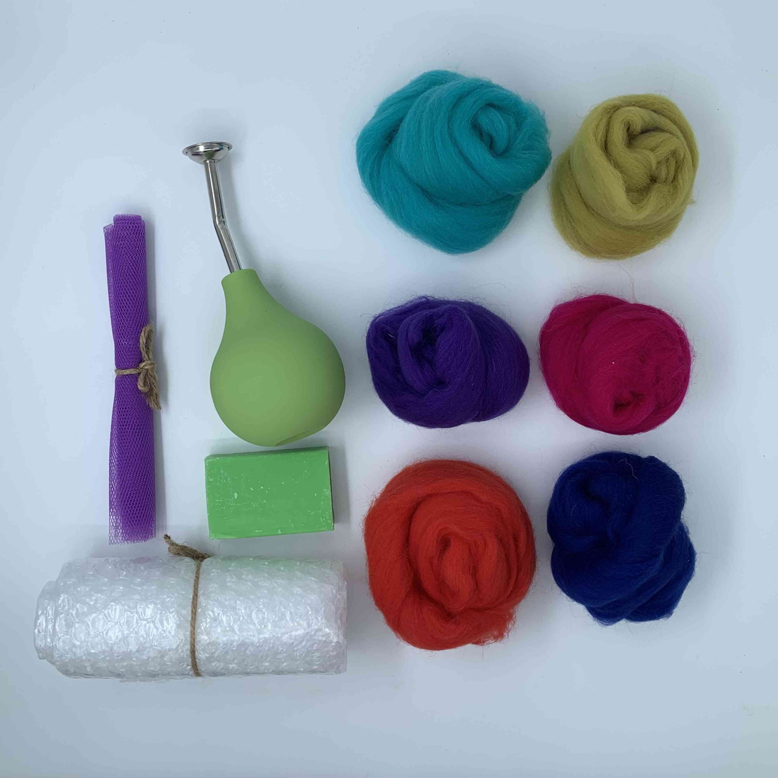Startpakket natvilten Bright – maak je eigen vilt! Heldere kleuren - Afbeelding 3
