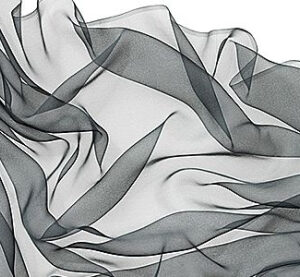 Zijden sjaal chiffon 180 x 55 cm antraciet