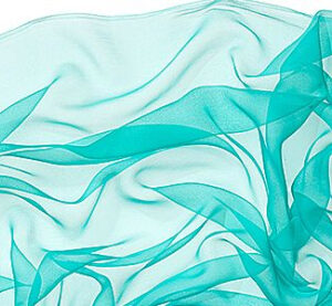 Zijden sjaal chiffon 180 x 55 cm laguneblauw