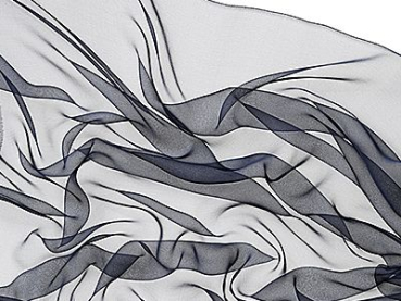 Zijden sjaal chiffon 180 x 55 cm marineblauw