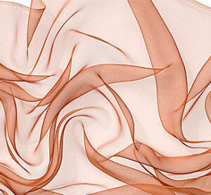 Zijden sjaal chiffon 180 x 55 cm cognac