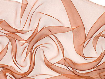 Zijden sjaal chiffon 180 x 55 cm cognac