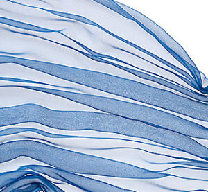 Zijden sjaal chiffon 180 x 55 cm topaasblauw