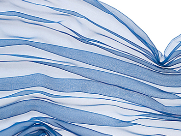 Zijden sjaal chiffon 180 x 55 cm topaasblauw