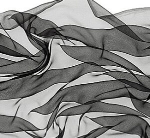 Zijden sjaal chiffon 180 x 55 cm zwart