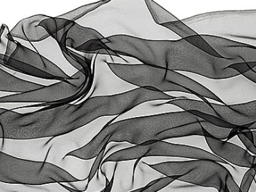 Zijden sjaal chiffon 180 x 55 cm zwart